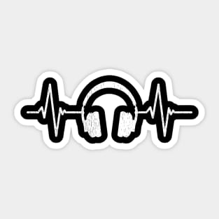 Cool Music Lover Producer DJ Present Heartbeat Headphones Sticker